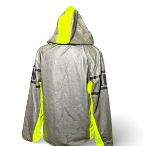 Men's Gray and Yellow Hooded Jacket